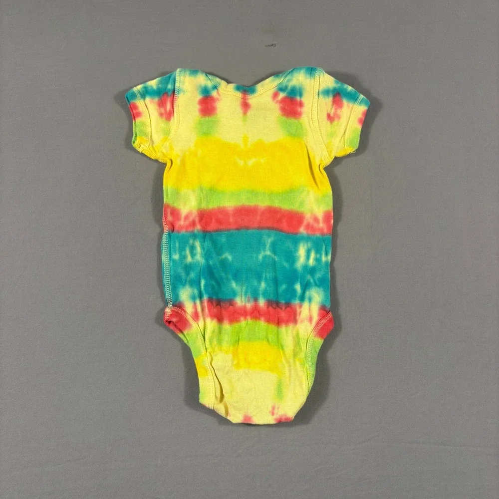 Rabbit Skins Little Lady Tie Dye Bodysuit Multi Color Cotton 6 Months
